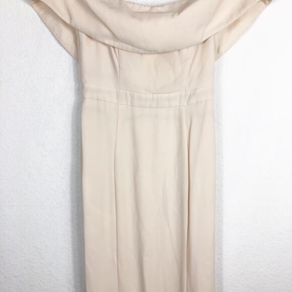 Fame & Partners Cream Off The Shoulder Column Maxi Dress Size 2 Cocktail Formal - Picture 8 of 13